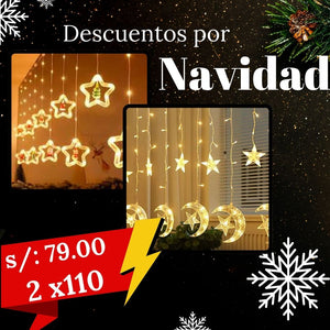 LUCES NAVIDEÑAS CORTINA CON FIGURAS MULTICOLOR- ENVIOS GRATIS A TODO EL PERU