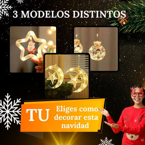 LUCES NAVIDEÑAS CORTINA CON FIGURAS MULTICOLOR- ENVIOS GRATIS A TODO EL PERU